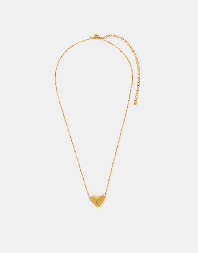 Stainless Steel Molten Heart Pendant Necklace, , large