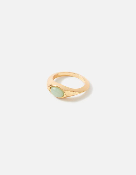 Seascape Signet Stone Ring Green, Green (GREEN), large