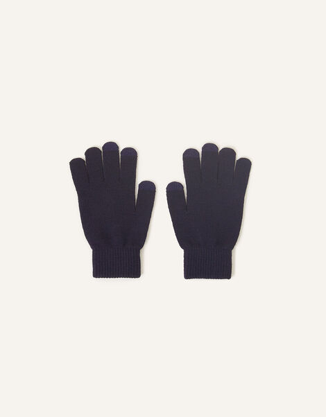 Super Stretch Touch Gloves, Blue (NAVY), large