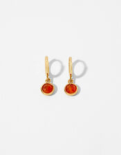 Gold-Plated Birthstone Earrings - July, , large