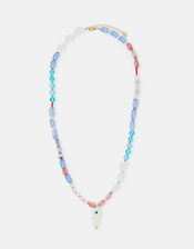 Frosted Fish Beaded Necklace, , large