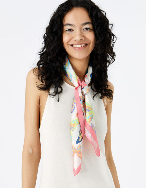 Jasmine Butterfly Large Satin Square Scarf, , large
