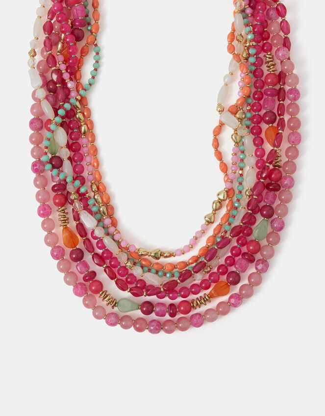 Multi Strand Bead Layered Necklace, , large