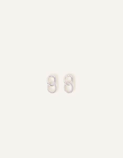 Sterling Silver Twist Drop Earrings, , large