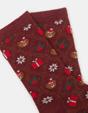 Festive Bear Christmas Socks, , large