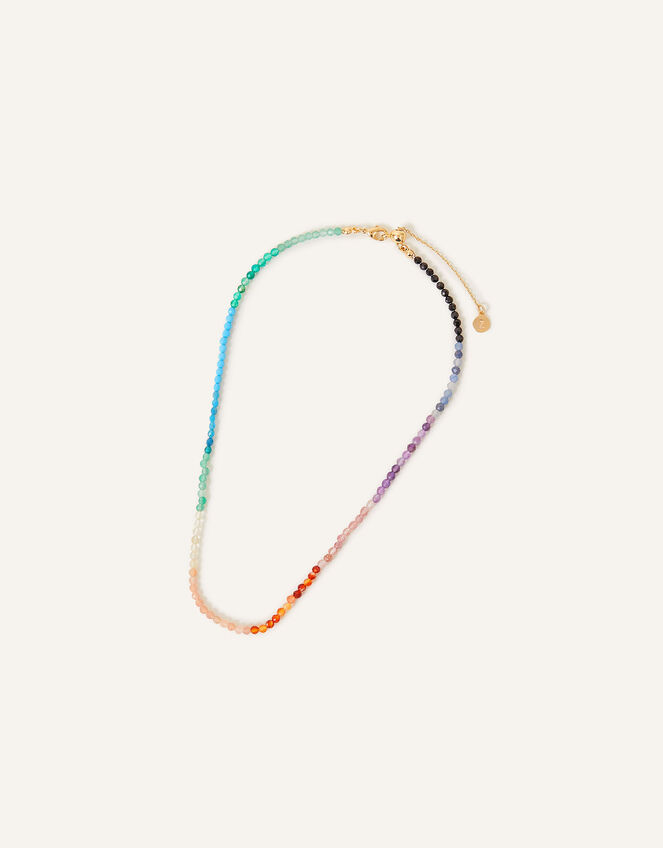 14ct Gold-Plated Healing Stone Beaded Necklace, , large