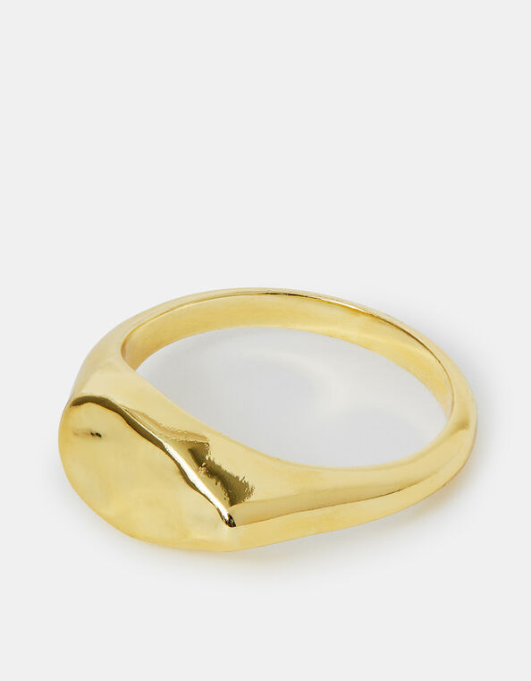 14ct Gold-Plated Molten Signet Ring, Gold (GOLD), large