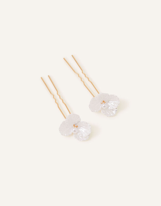 Pearl Flower Hair Pins Set of Two Hair clips Accessorize UK