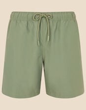 Mens Tie Waist Swimming Shorts, Green (KHAKI), large