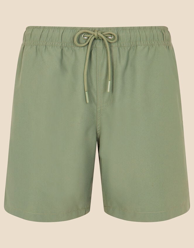 Mens Tie Waist Swimming Shorts, Green (KHAKI), large