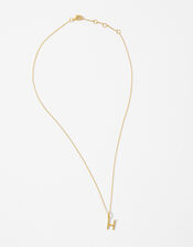 Gold Vermeil Initial Pendant Necklace - H, , large