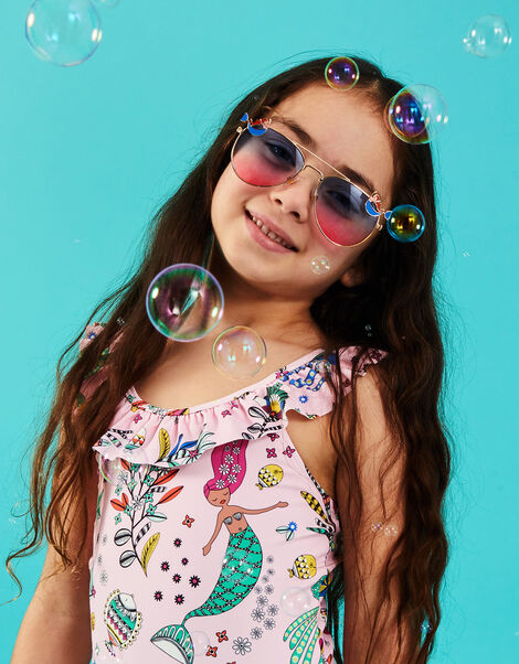 Girls Mermaid Aviator Sunglasses, , large