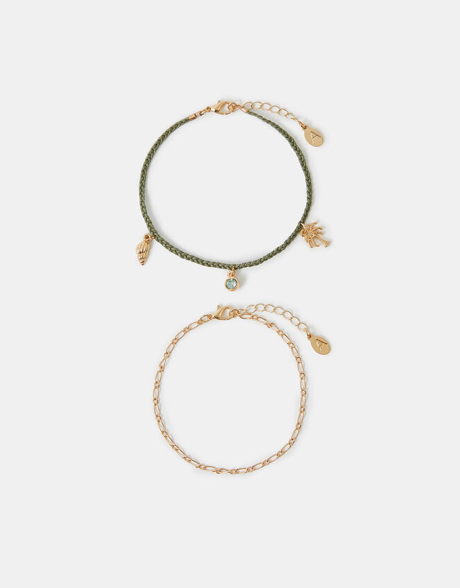 2-Pack Beach Charm Anklets, , large