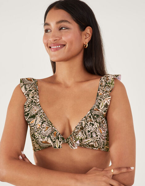 Bohemian Floral Bikini Top, Natural (NATURAL), large