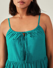 Tiered Broderie Beach Dress, Teal (TEAL), large