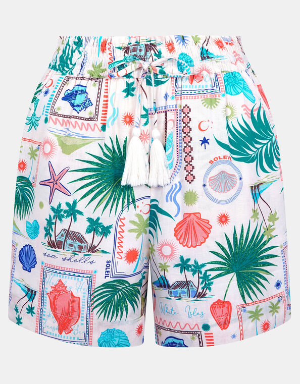Postcard Print Shorts, Ivory (IVORY), large