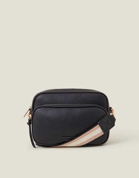 Dina Double Zip Crossbody Bag, Black (BLACK), large
