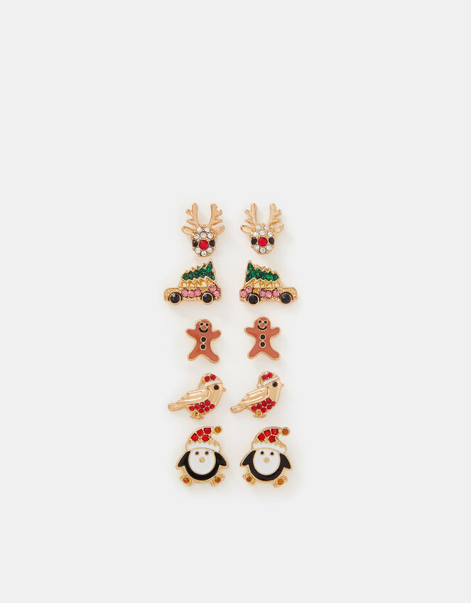5-Pack Christmas Stud Earrings, , large