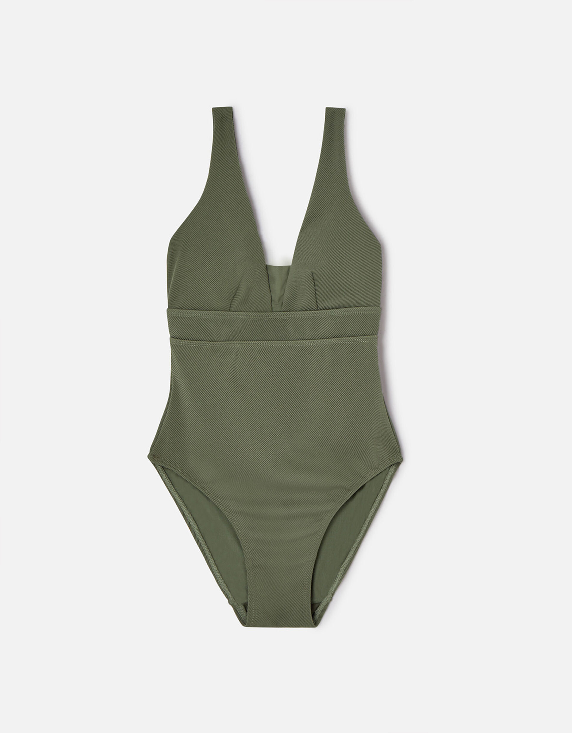 Lexi Ribbed Shaping Swimsuit, Green (KHAKI), large