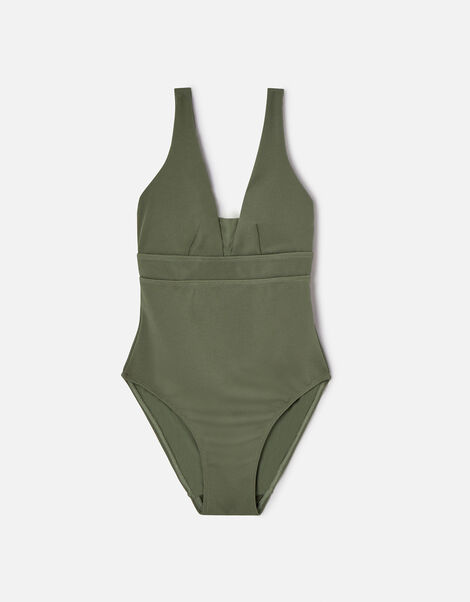 Lexi Ribbed Shaping Swimsuit Green, Green (KHAKI), large