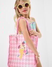 Girls Embellished Ice Cream Tote Bag, , large