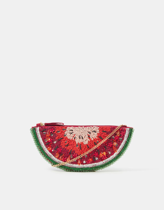 Beaded Watermelon Crossbody Bag, , large
