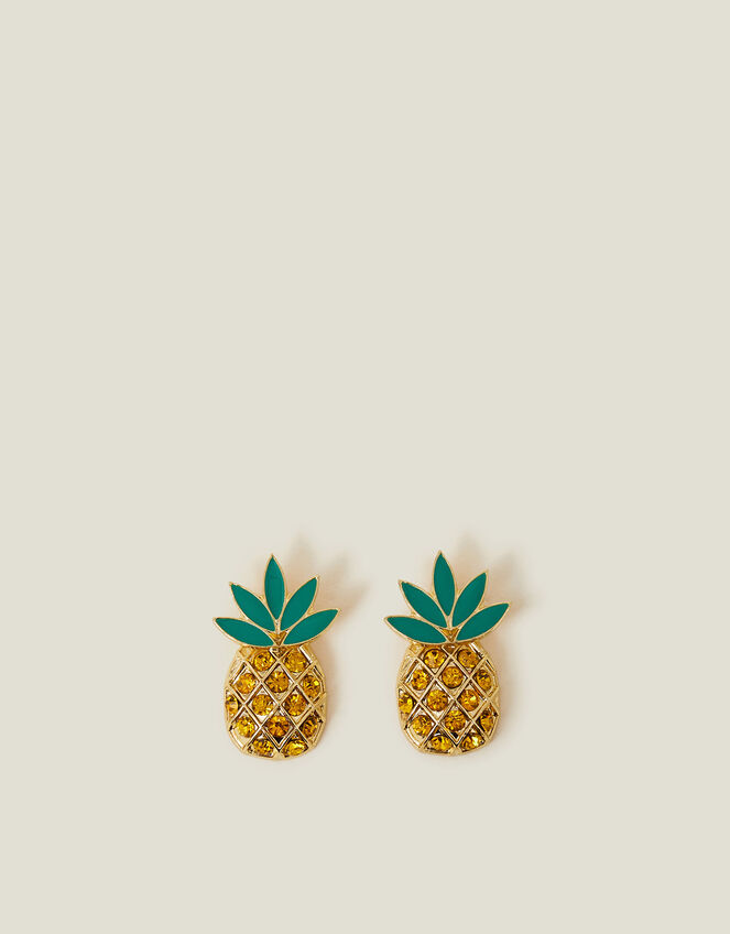 Gem Pineapple Stud Earrings, , large