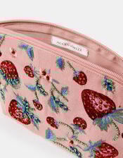 Embellished Strawberry Make Up Bag, , large