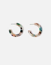 Flat Resin Hoop Earrings, , large