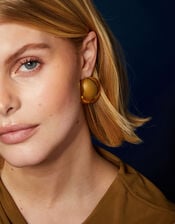 14ct Gold-Plated Dome Stud Earrings, , large