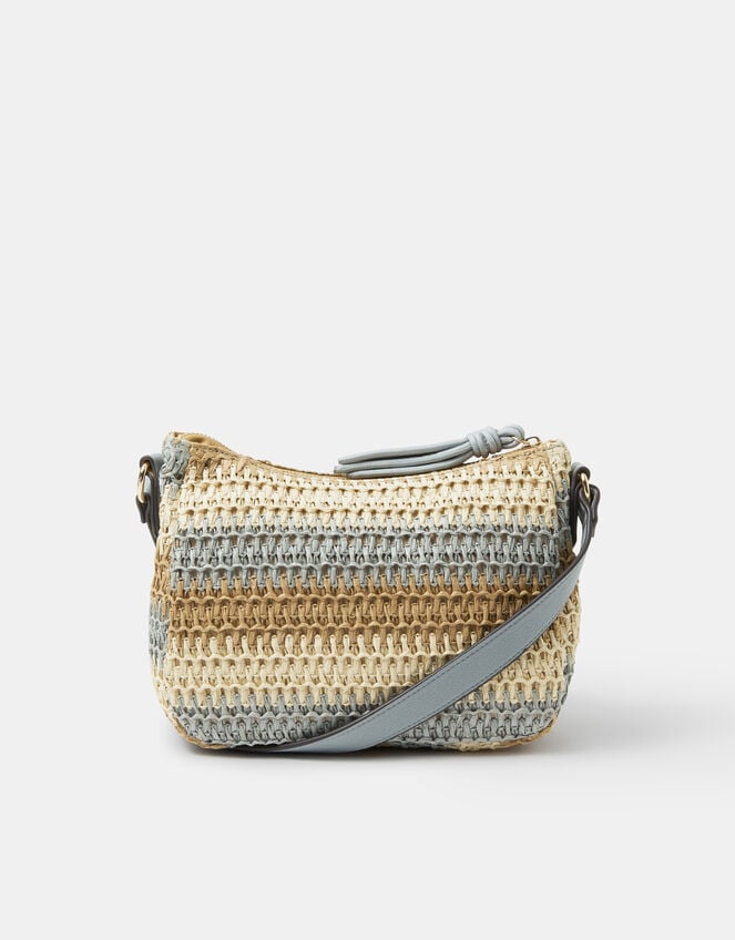 Stripe Woven Cross Body Bag, , large