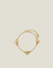 Ribbed Heart Chain Bracelet, , large