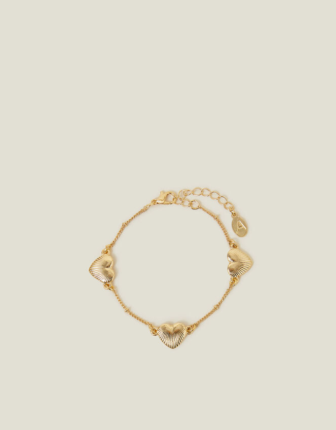 Ribbed Heart Chain Bracelet, , large