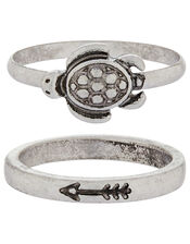 Tilly Turtle Ring Set, Silver (SILVER), large
