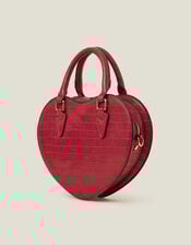 Faux Leather Heart Crossbody Bag, , large