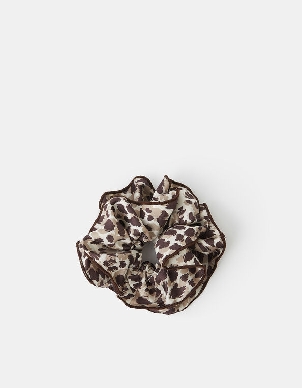 Leopard Print Layered Hair Scrunchie, , large