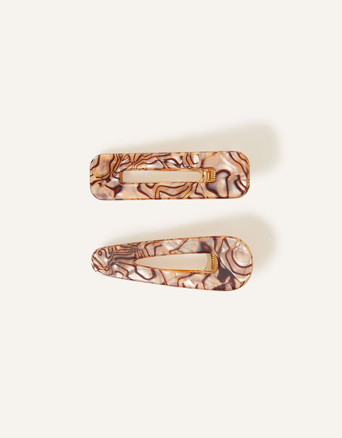 Iridescent Marble Claw Clips Set Of Two Hair clips Accessorize UK