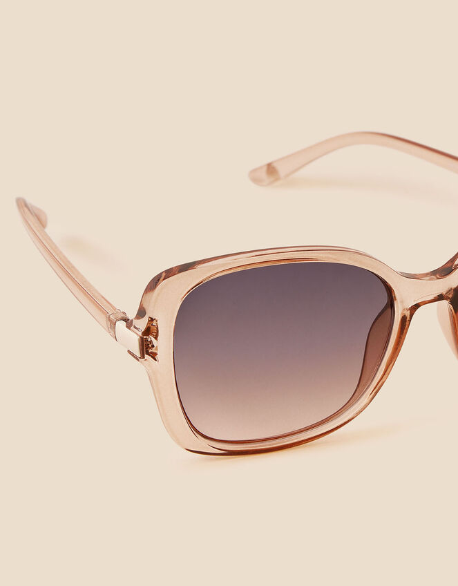 Clear Oversized Square Sunglasses, , large