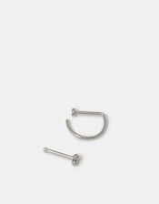 2-Pack Titanium Nose Stud & Bar Ring, , large
