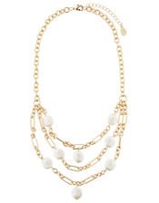 Pearl and Chain Collar Necklace, , large