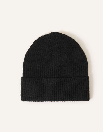 Soho Knit Beanie Hat, Black (BLACK), large