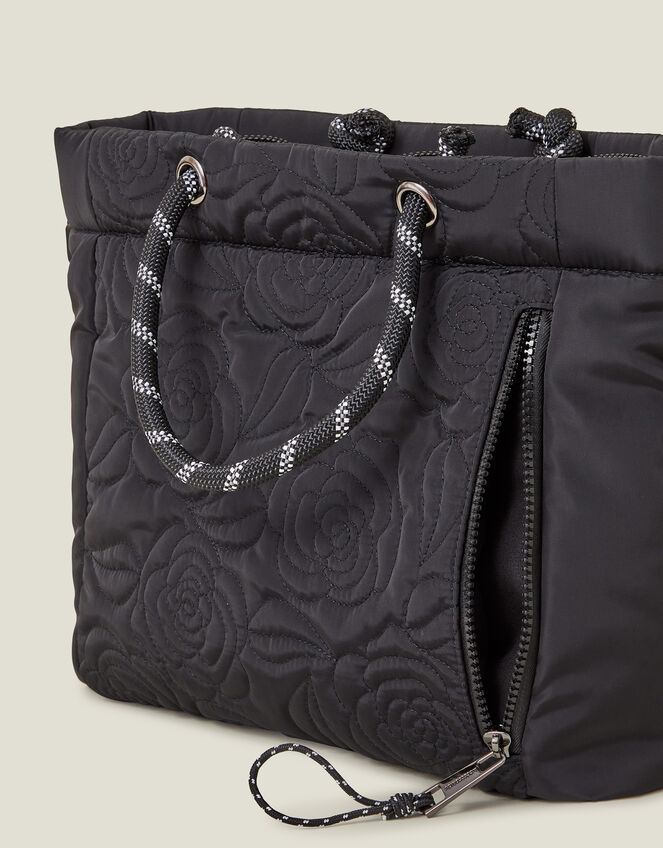Floral Quilted Hand Bag, , large