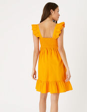 Frill Shoulder Mini Dress, Orange (ORANGE), large