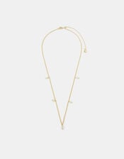14ct Gold-Plated Pearl Station Necklace, , large