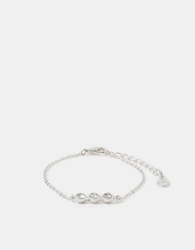 Triple Stone Bracelet, Silver (SILVER), large