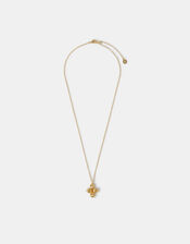14ct Gold-Plated Ridge Cross Pendant Necklace, , large