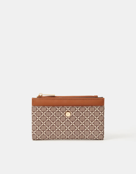 Slimline Geometric Print Purse, , large