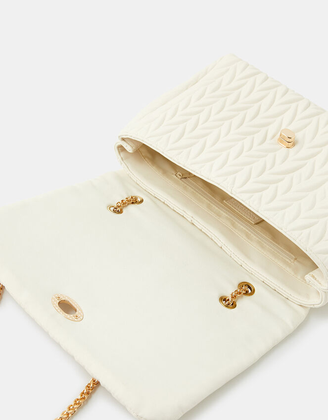 Penny Pleated Large Shoulder Bag, Cream (CREAM), large