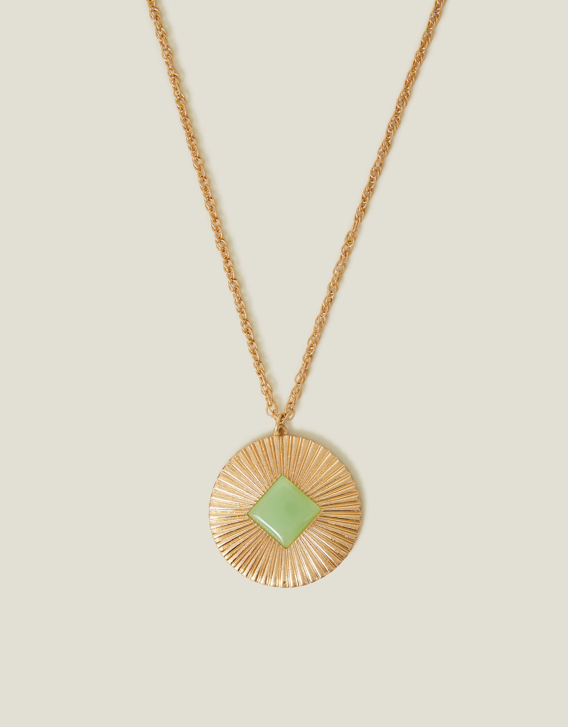 accessorize Resin Stone Disc Pendant Necklace