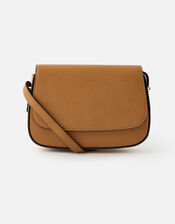 Ruby Saddle Cross-Body Bag , Tan (TAN), large